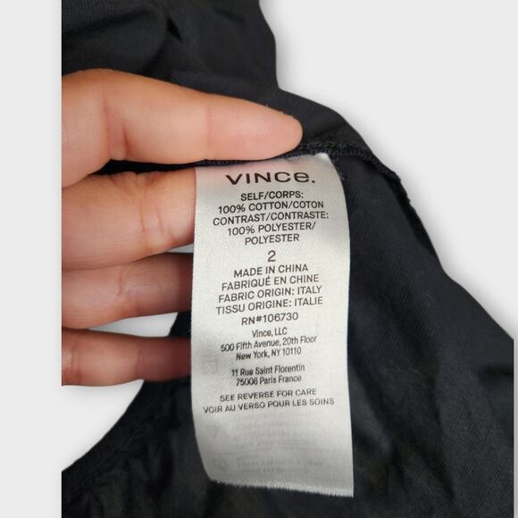Vince Draped Puff Sleeve Blouse Black Open Back Women’s XS / 2 - Picture 6 of 10